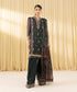 Women's Unstitched Viscose Chiffon Embroidered Green 3 Piece Suit